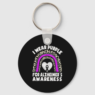 Alzheimers wear purple for alzheimer's awareness keychain