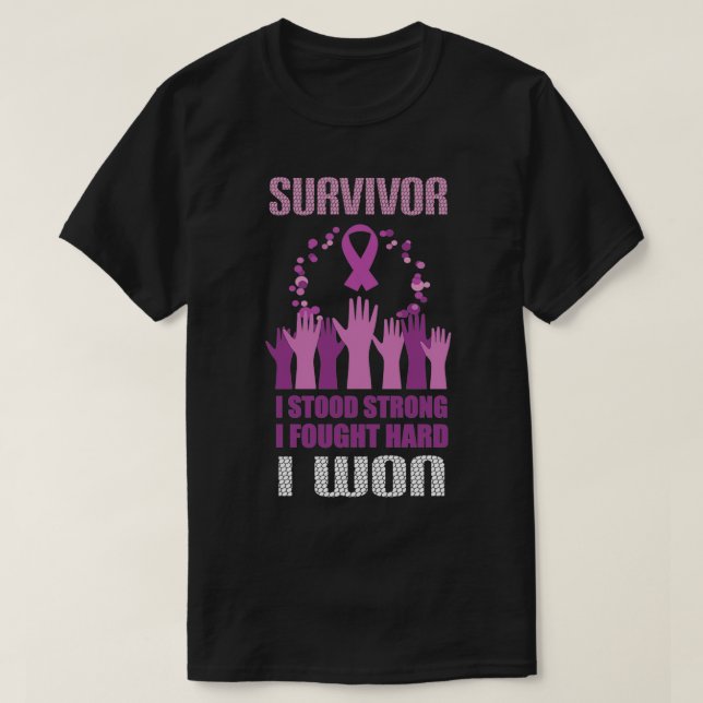 Alzheimerx27s survivor I stood Strong I fought har T-Shirt (Design Front)