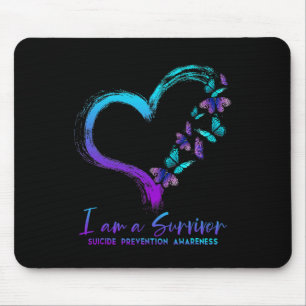 Am A Survivor Suicide Prevention Awareness Heart B Mouse Pad