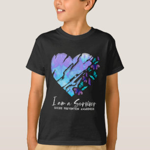 Am A Survivor Suicide Prevention Awareness Heart B T-Shirt