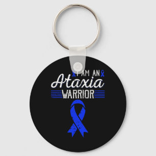 Am An Ataxia Warrior Blue Ribbon Awareness Keychain