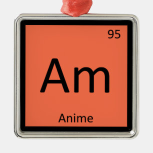 Am - Anime Animation Chemistry Periodic Table Metal Ornament