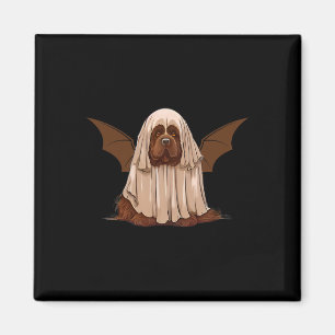 Am Bat Ghost Dog. Cute Dog Dressed As Ghost Hallow Magnet