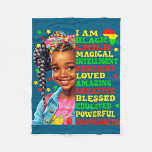 Am black child american african pride for fleece blanket