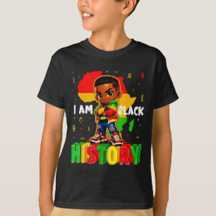 Am black history african american boys black T-Shirt