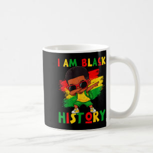 Am black history month black melanin boy kids coffee mug
