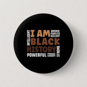 Am Black History Strong-proud Black History Month 2 Inch Round Button