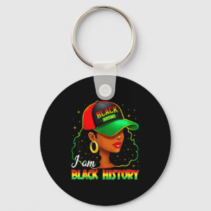 Am black history women girl black history month keychain