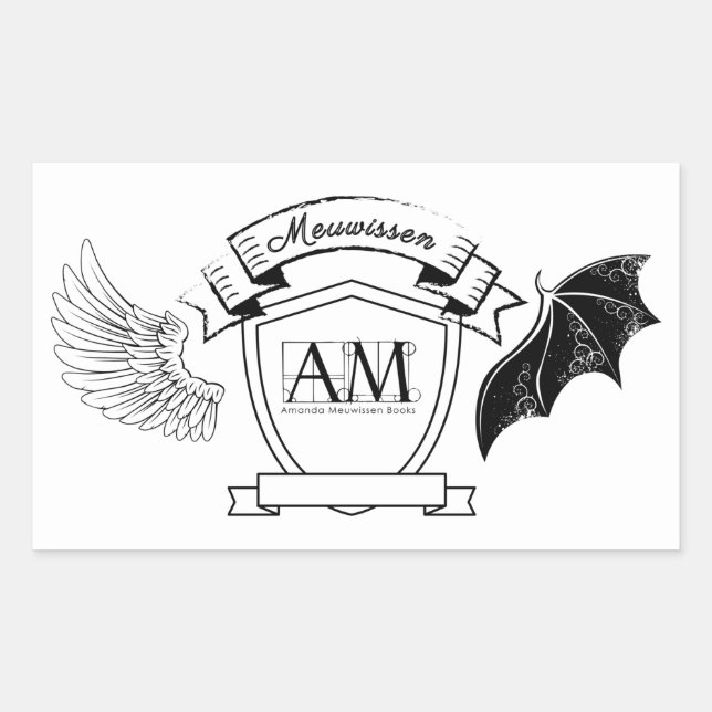 AM Bookplate - Black Banner No Crown Sticker (Front)