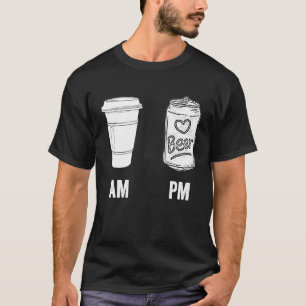 AM Coffee PM Beer Humour Morning Caffeine Alcohol T-Shirt