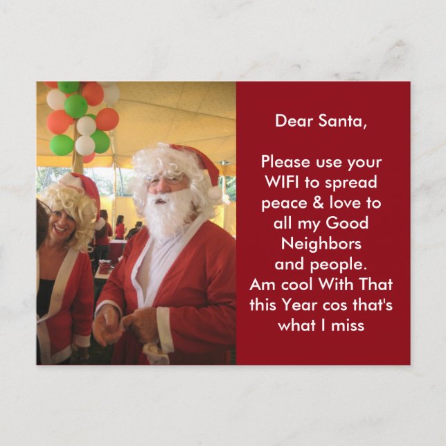 Am cool with that Santa Post Card (Front)