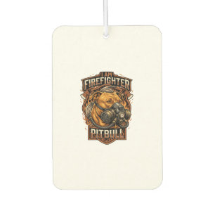 Am Firefighter Pitbull Dog Gas Mask Shield Air Freshener