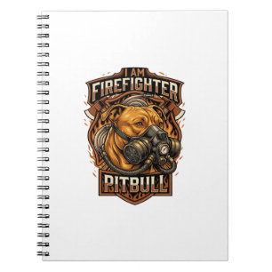 Am Firefighter Pitbull Dog Gas Mask Shield Notebook