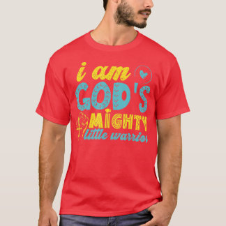 Am Gods Mighty Little Warrior Christian Kids Girls T-Shirt