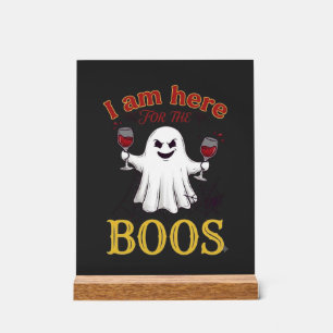 Am Here Boos Halloween Ghost Verres à Vin Araignée