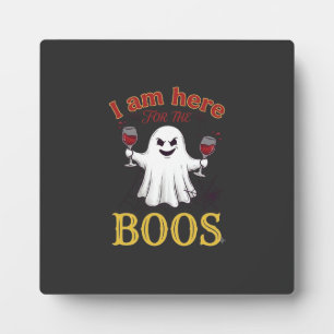 Am Here Boos Halloween Ghost Wine Glasses Spider W Plaque