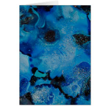 Am I Blue - Abstrait bleu peint encre arrière - pl