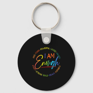 Am I Enough, Kind, Powerful, Loved, Valued, Smart, Keychain