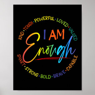 Am I Enough, Kind, Powerful, Loved, Valued, Smart, Poster