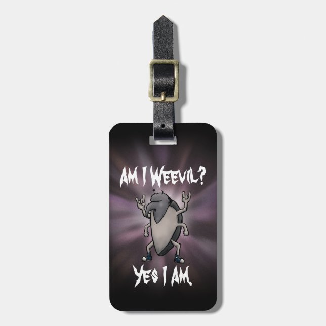 Am I Weevil Heavy Metal Cartoon Luggage Tag (Front Vertical)