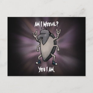 Am I Weevil Heavy Metal Cartoon Postcard