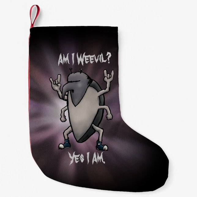 Am I Weevil Heavy Metal Small Christmas Stocking (Front)
