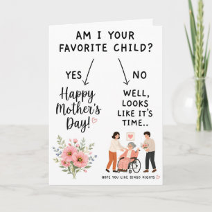 Am I Your Favourite Child?  Funny Mother's Day Car Thank You Card