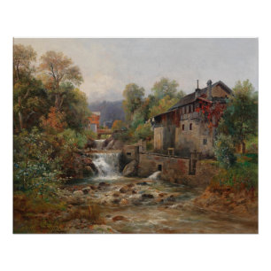 "Am Mühlenbach" (By the Mill Stream) Poster