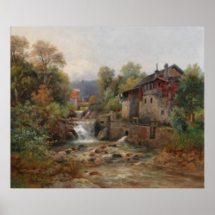 "Am Mühlenbach" (By the Mill Stream) Poster