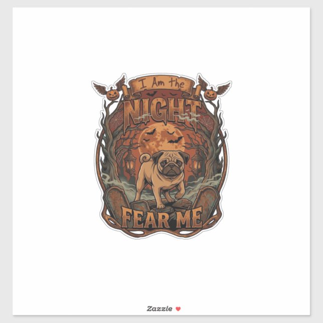 Am Night Fear Me Pug Halloween Moon_1 (Sheet)