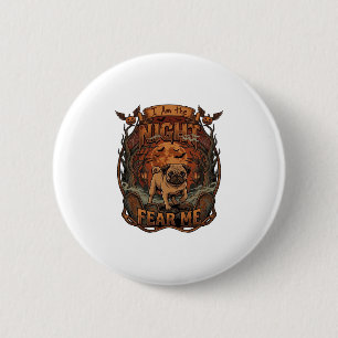 Am Night Fear Me Pug Halloween Moon_1 2 Inch Round Button