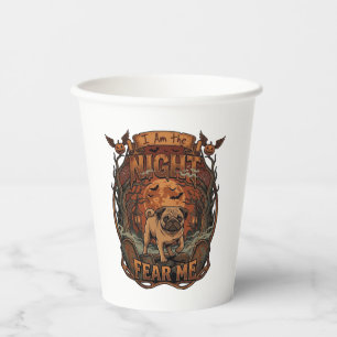 Am Night Fear Me Pug Halloween Moon_1 Paper Cups