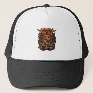 Am Night Fear Me Pug Halloween Moon_1 Trucker Hat