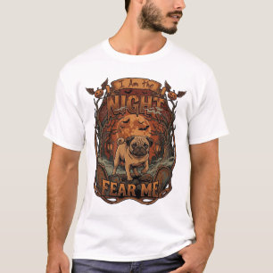 Am Night Fear Me Pug Halloween Moon T-Shirt