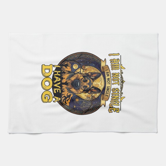 Am Not Single Have Dog Halloween_1 Kitchen Towel (Horizontal)