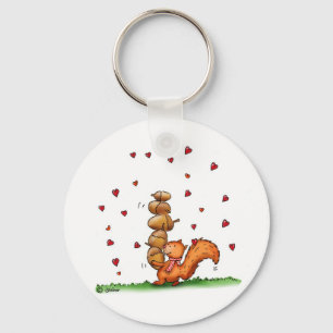 am nuts about you -humourous - Valentine's Day Keychain