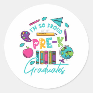Am So Proud Of My Pre K Graduates Last-day School Classic Round Sticker
