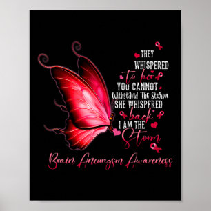 Am The Storm Brain Aneurysm Awareness Butterfly 2  Poster