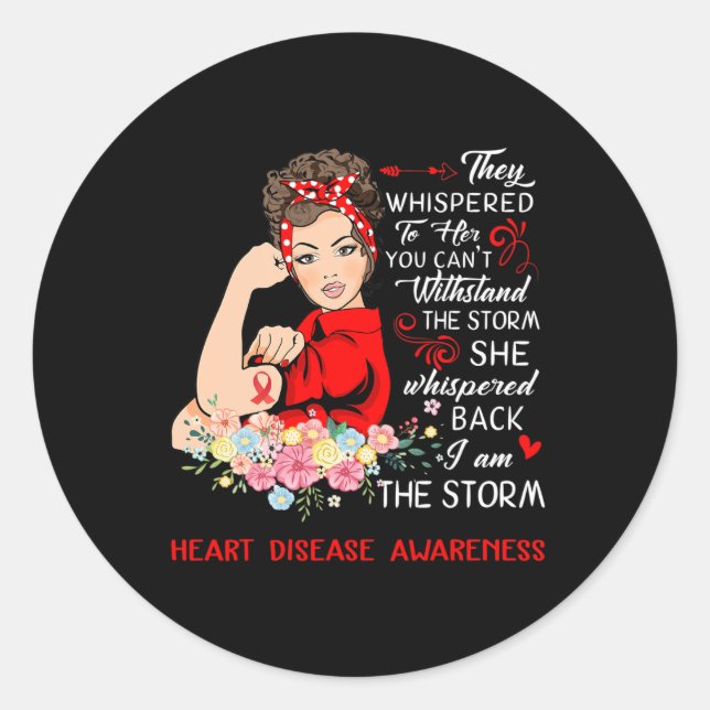 Am The Storm Heart Disease Awareness  Classic Round Sticker (Front)