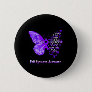 Am The Storm Rett Syndrome Awareness Butterfly 2 Inch Round Button