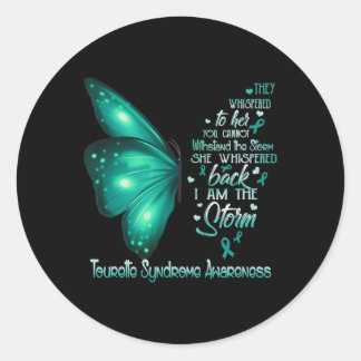 Am The Storm Tourette Syndrome Awareness Butterfly Classic Round Sticker