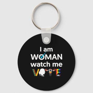 Am Woman Watch Me Vote 1  Keychain