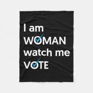 Am Woman Watch Me Vote 2024 Blue Wave Vote  Fleece Blanket