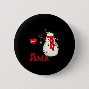 Ama Snowman Xmas Happy Family New Snowman Merry Ch 2 Inch Round Button