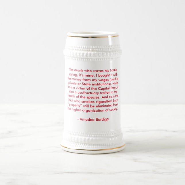 Amadeo Bordiga anti-drinking beer stein (Center)