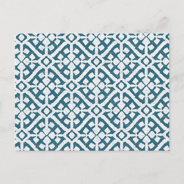 Amadora Blue Pattern Postcard (Front)