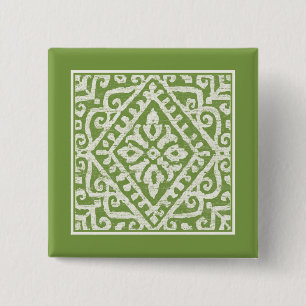 Amadora Green Pattern 2 Inch Square Button