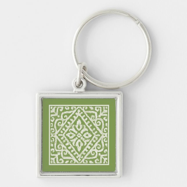 Amadora Green Pattern Keychain (Front)