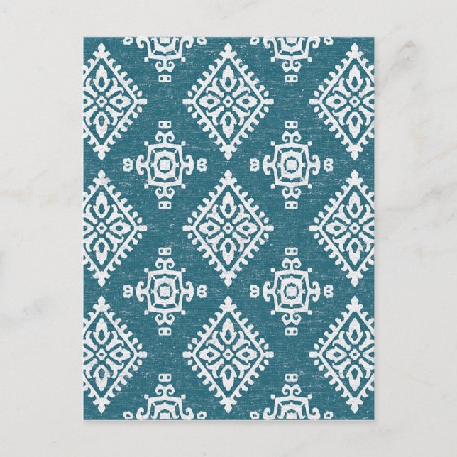 Amadora Teal Blue Pattern Postcard (Front)