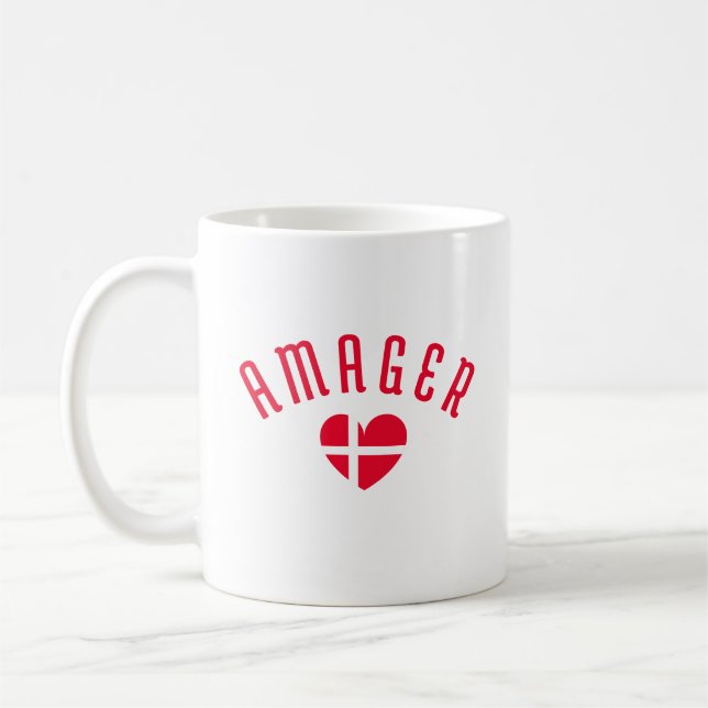 AMAGER Denmark Heart Coffee Mug (Left)